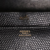 Hermès Sac Annie Shoulder Bag Noir Salvator Lizard GHW