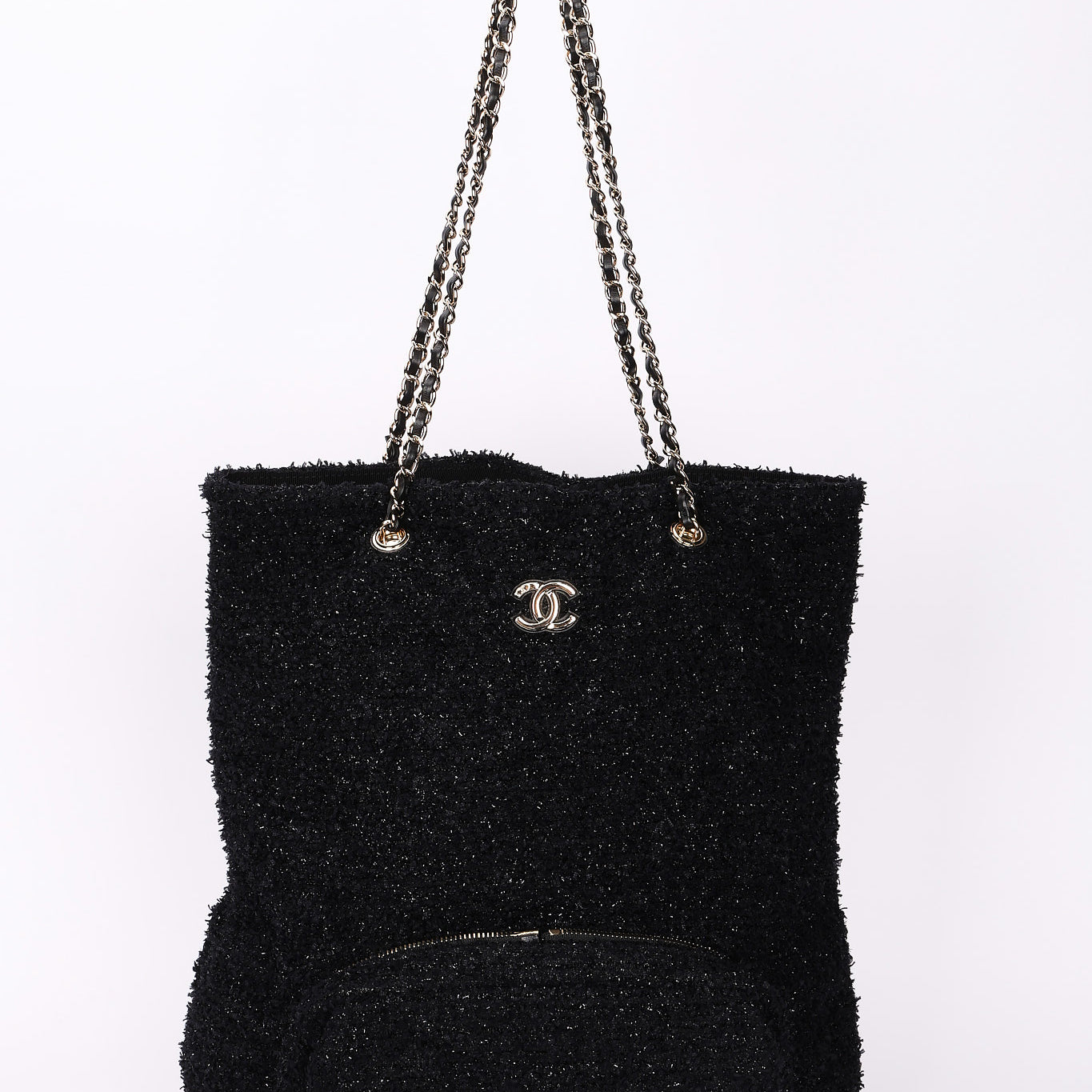 Chanel Bag Black Tweed CGHW