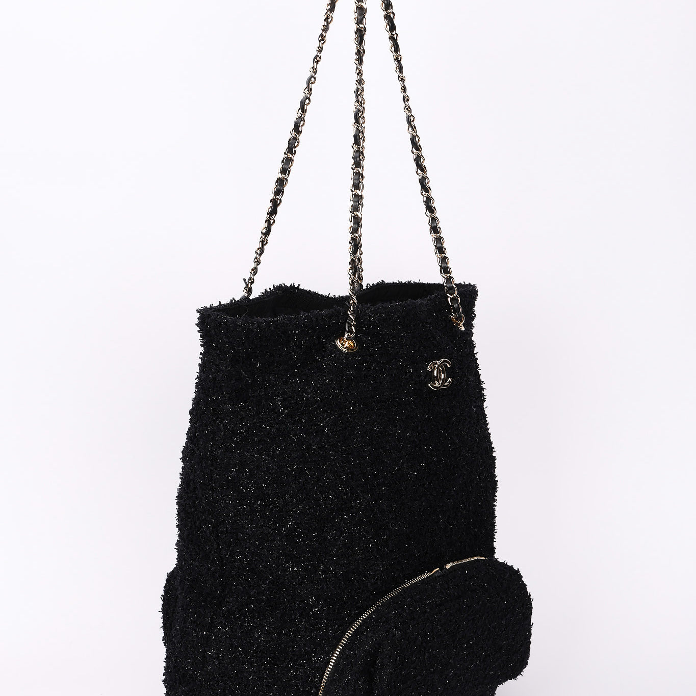 Chanel Bag Black Tweed CGHW