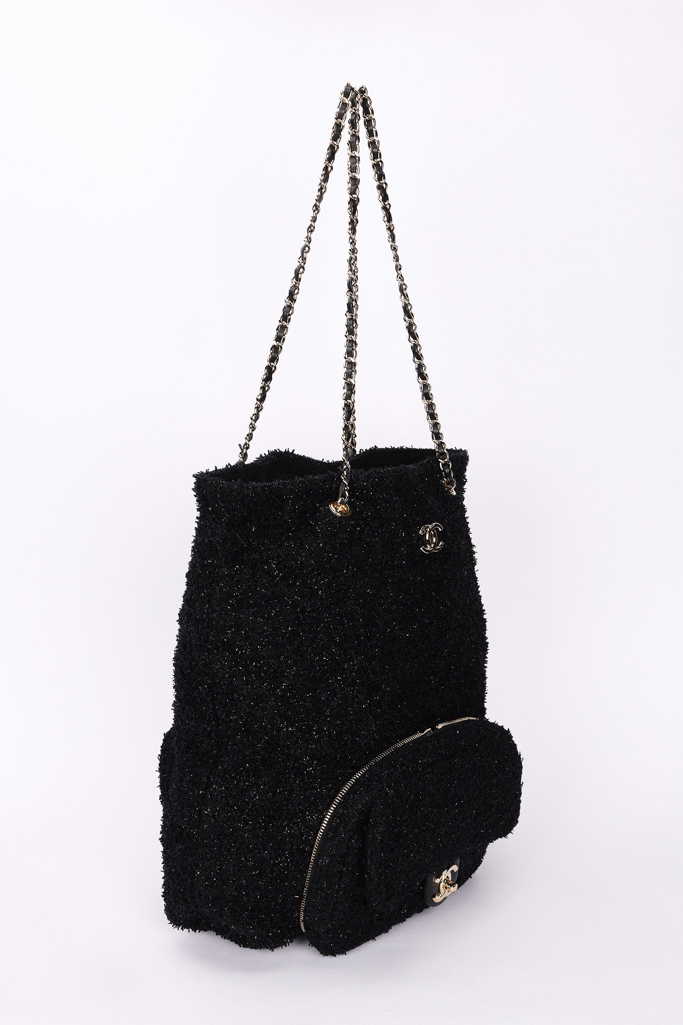 Chanel Bag Black Tweed CGHW