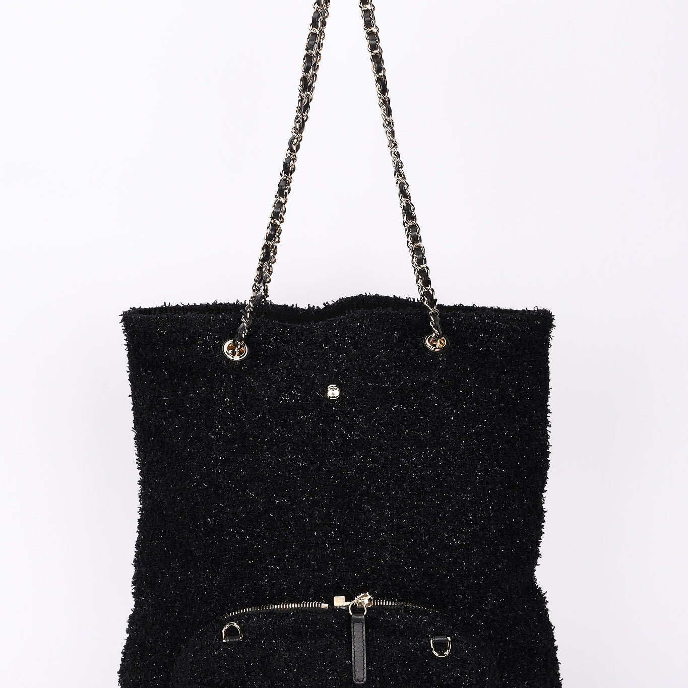 Chanel Bag Black Tweed CGHW