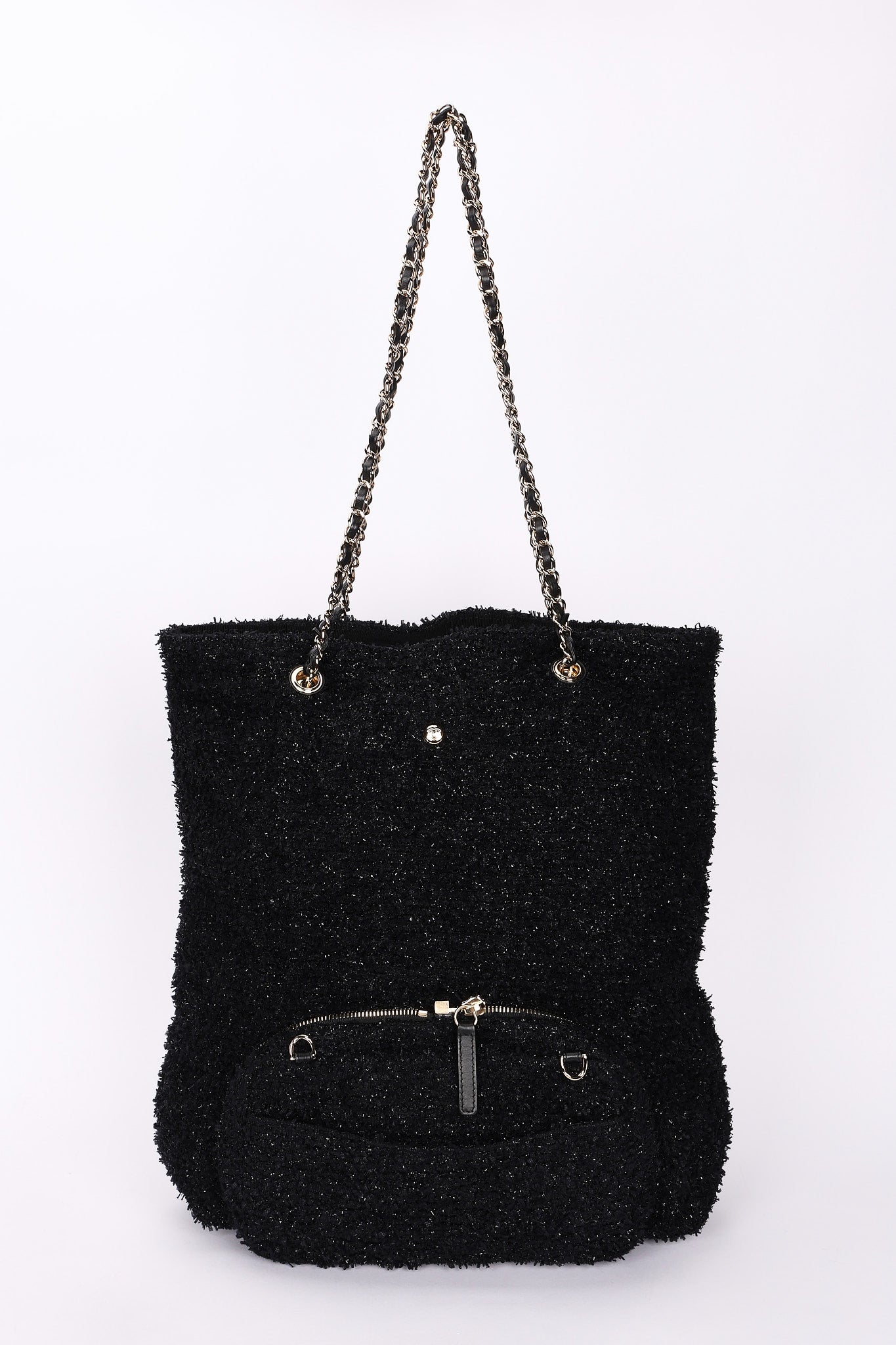Chanel Bag Black Tweed CGHW