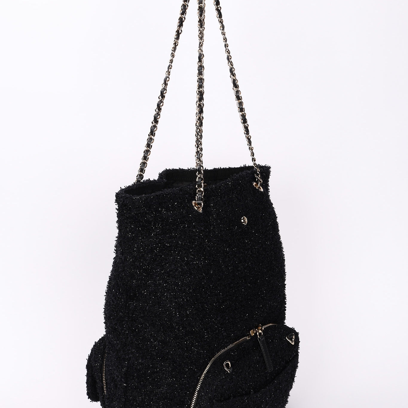 Chanel Bag Black Tweed CGHW