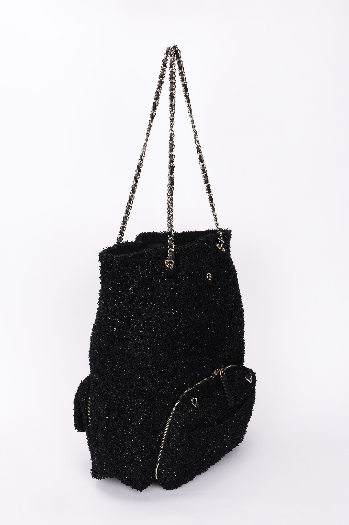 Chanel Bag Black Tweed CGHW