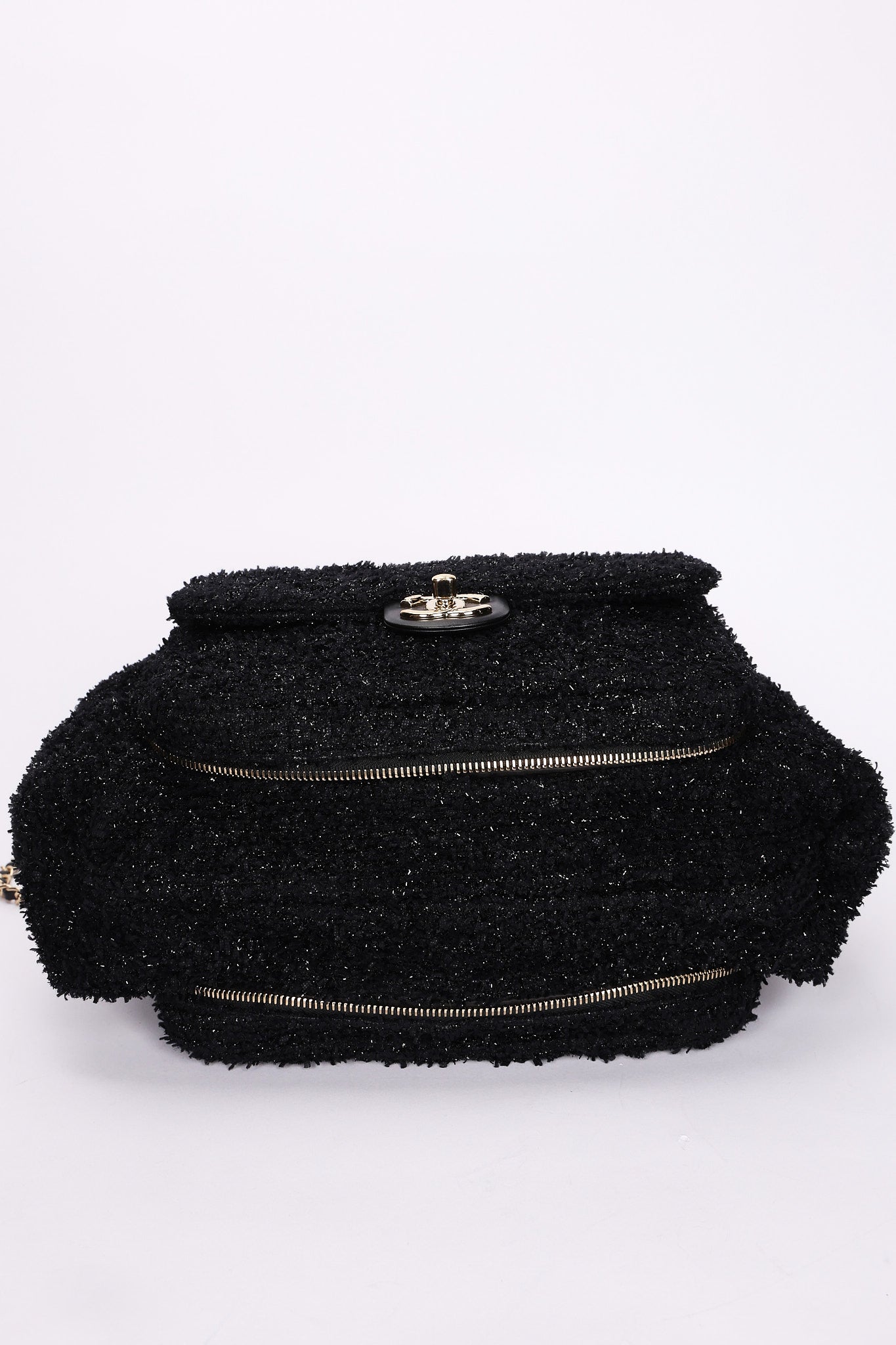 Chanel Bag Black Tweed CGHW