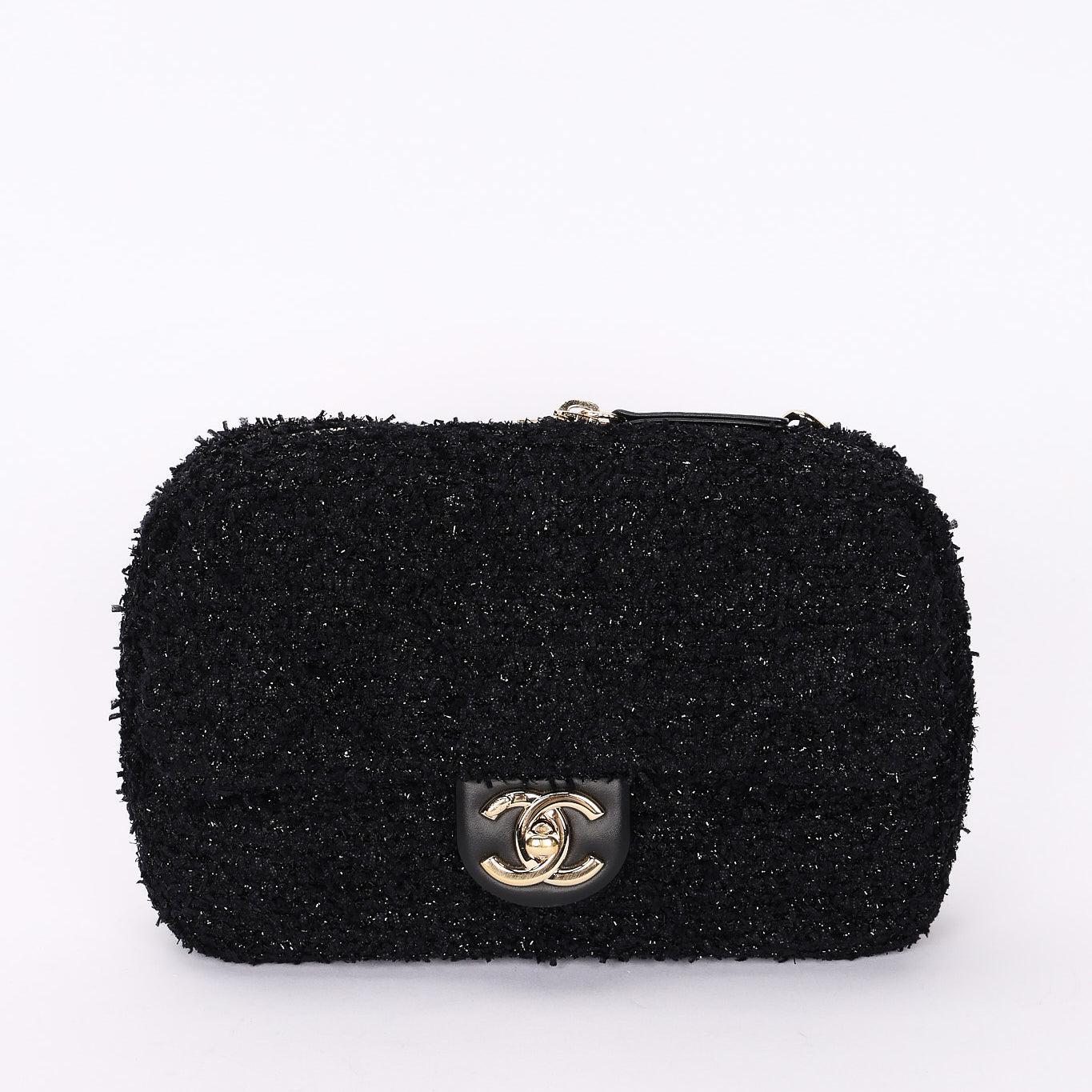 Chanel Bag Black Tweed CGHW