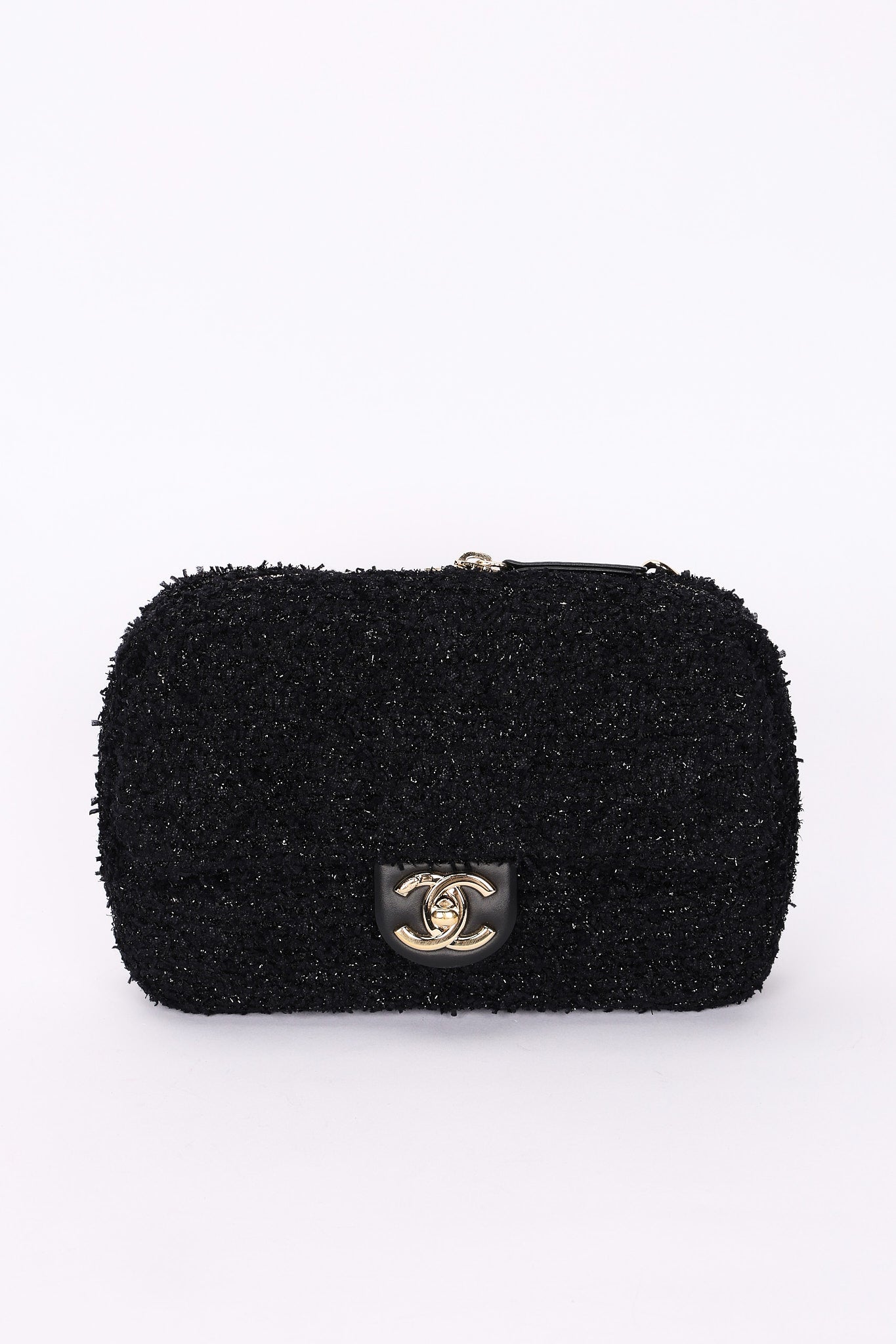 Chanel Bag Black Tweed CGHW