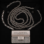 Chanel 2022 Strass & Leather Purse CC Long Pendant Necklace