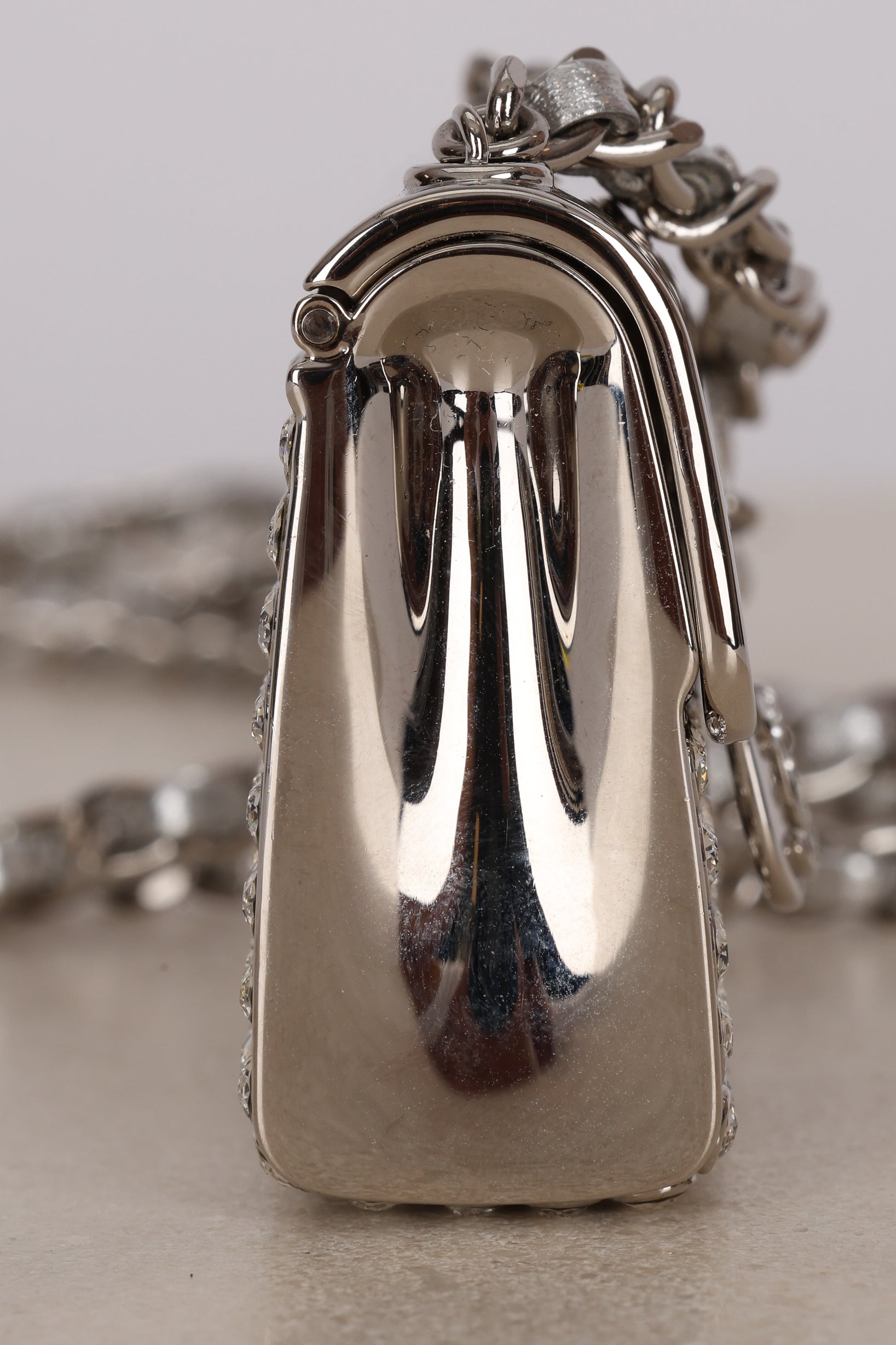 Chanel 2022 Strass & Leather Purse CC Long Pendant Necklace