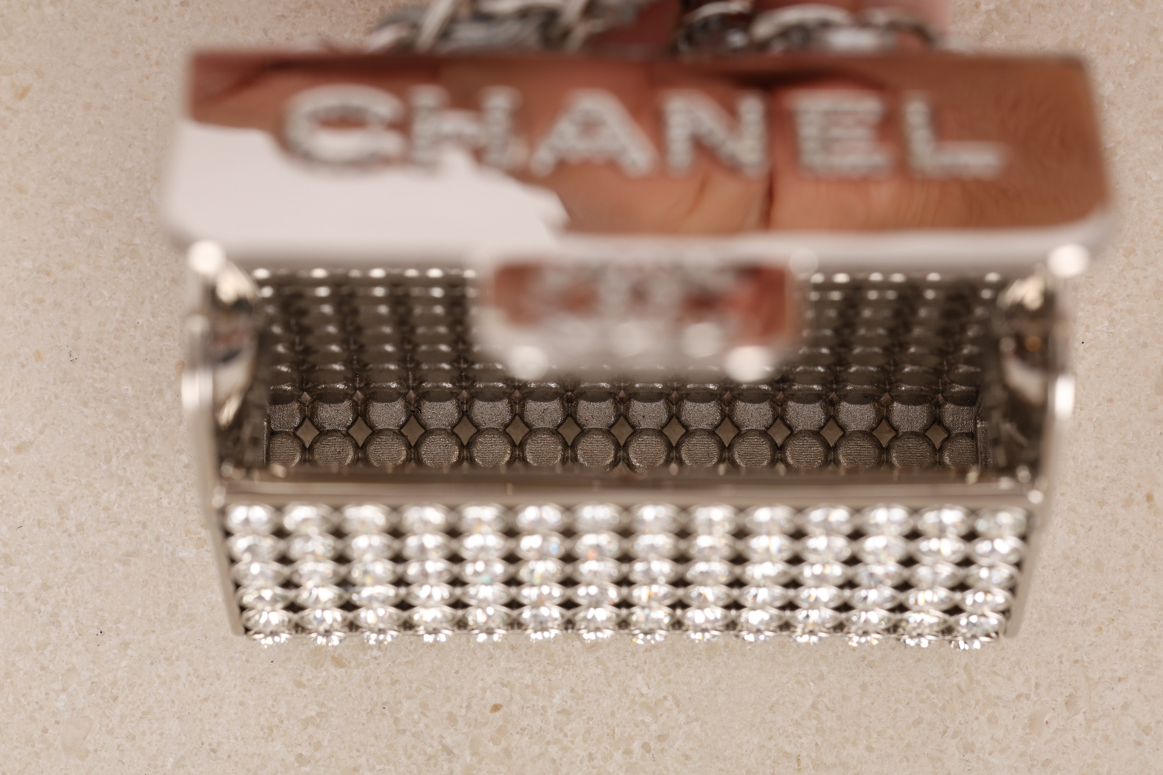 Chanel 2022 Strass & Leather Purse CC Long Pendant Necklace
