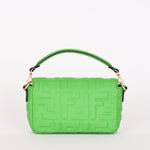 Fendi Zucca Embossed Mini Baguette Bag Green