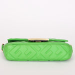 Fendi Zucca Embossed Mini Baguette Bag Green