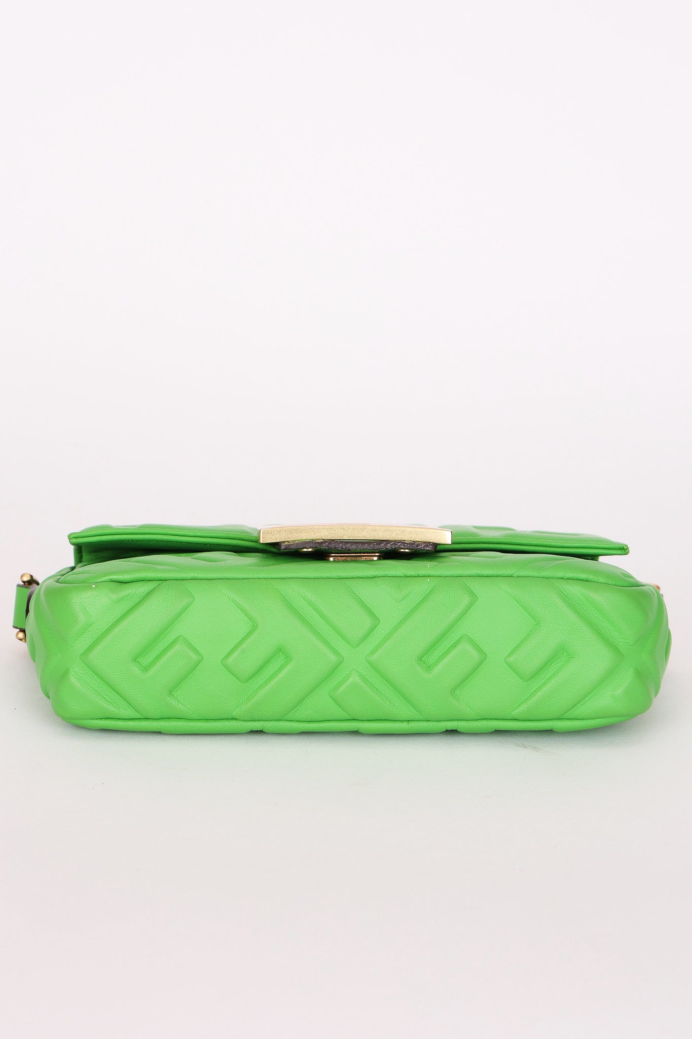 Fendi Zucca Embossed Mini Baguette Bag Green