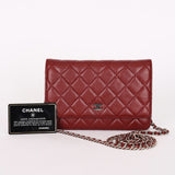 Chanel Caviar Bordeaux Wallet on Chain