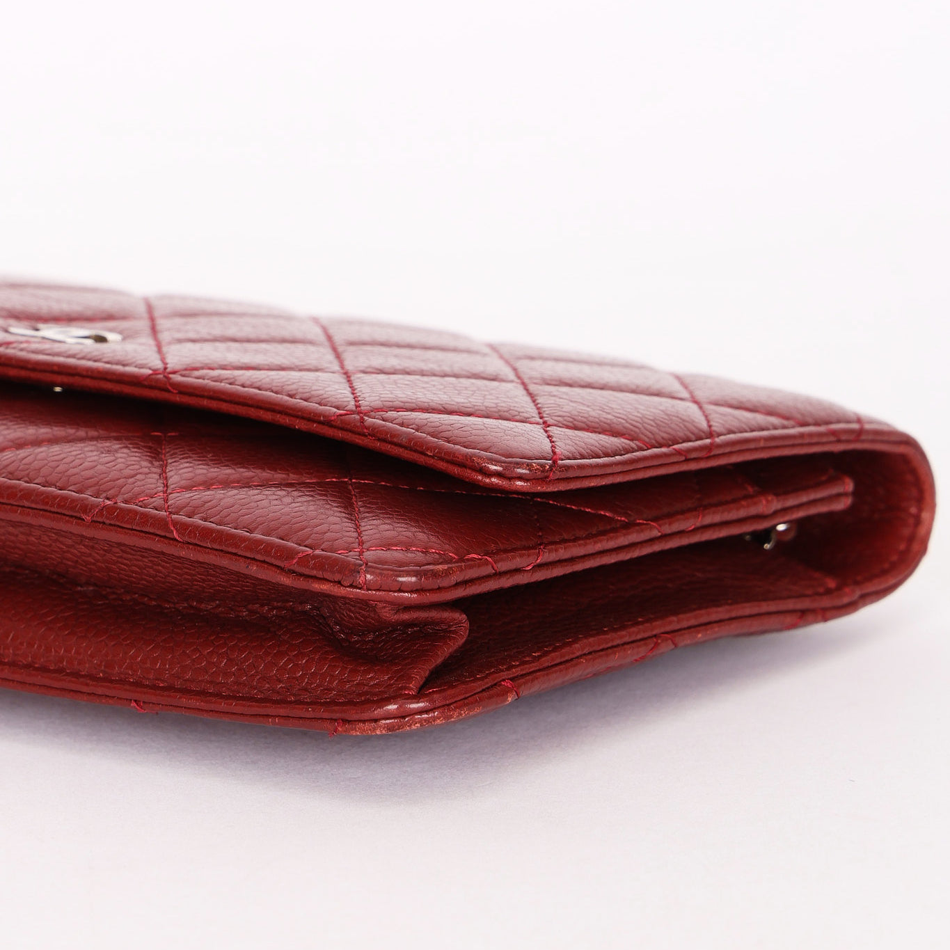 Chanel Caviar Bordeaux Wallet on Chain