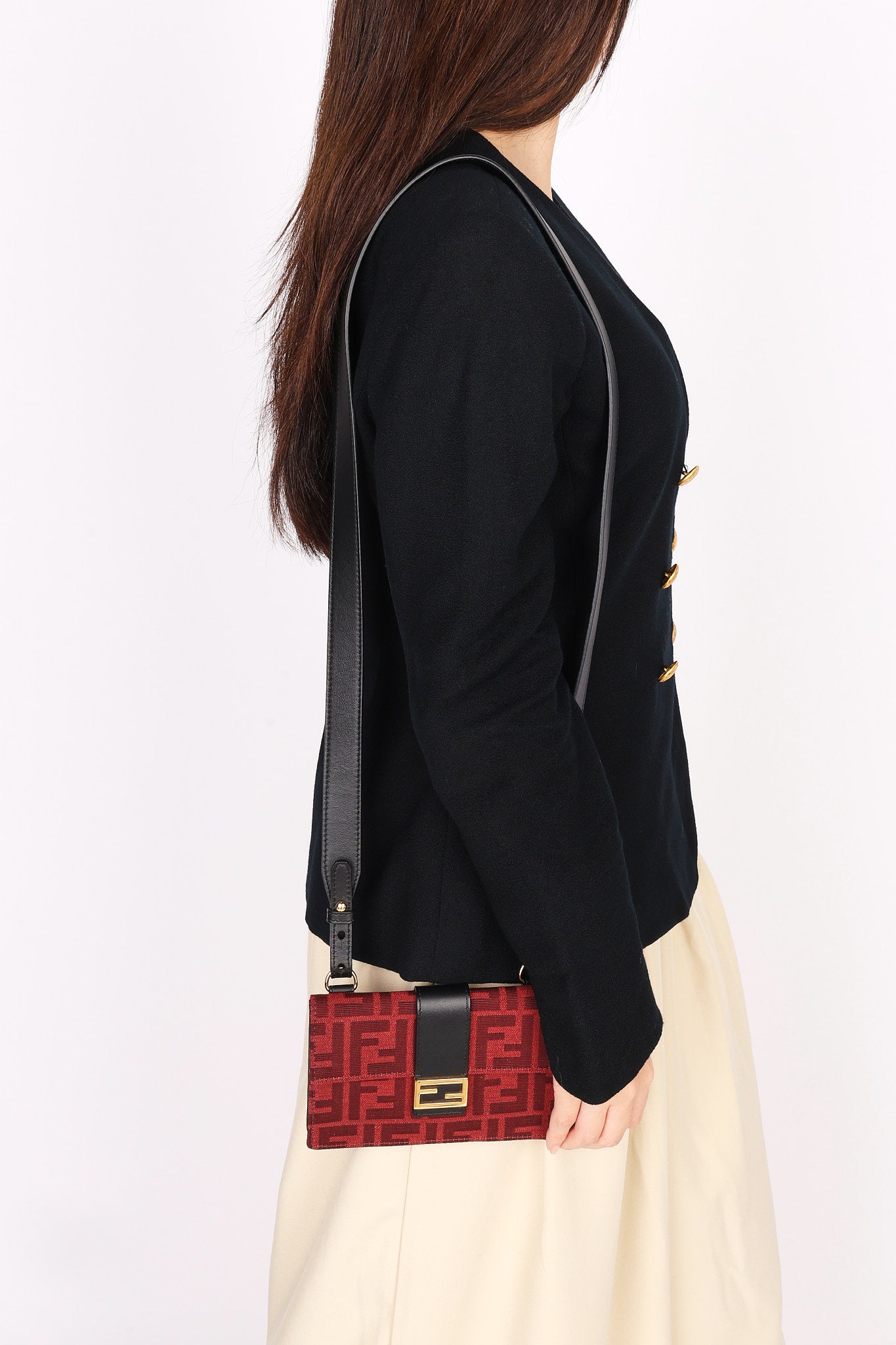 Fendi Zucca Convertible Baguette Pouch