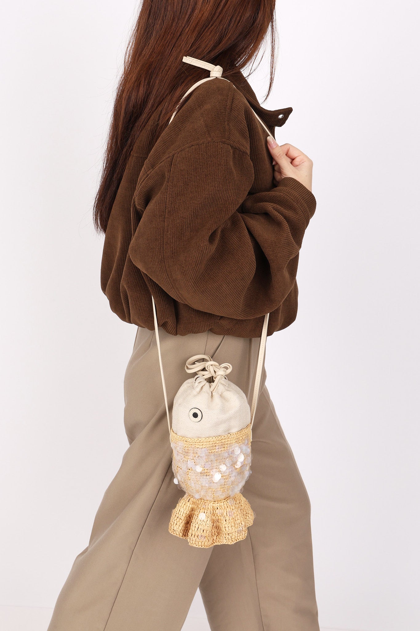 Loewe x Paula's Ibiza Fish Pouch Raffia