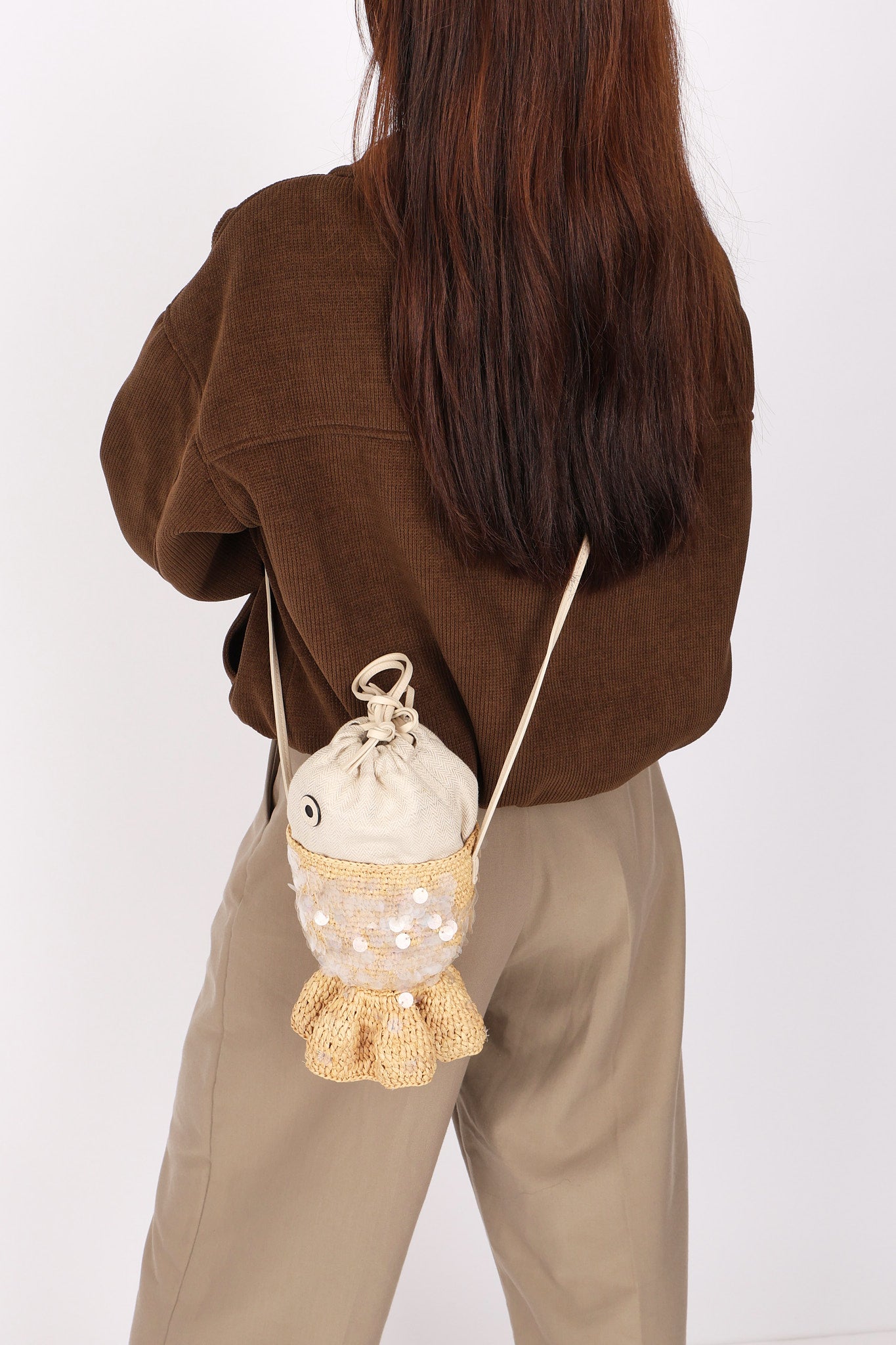 Loewe x Paula's Ibiza Fish Pouch Raffia
