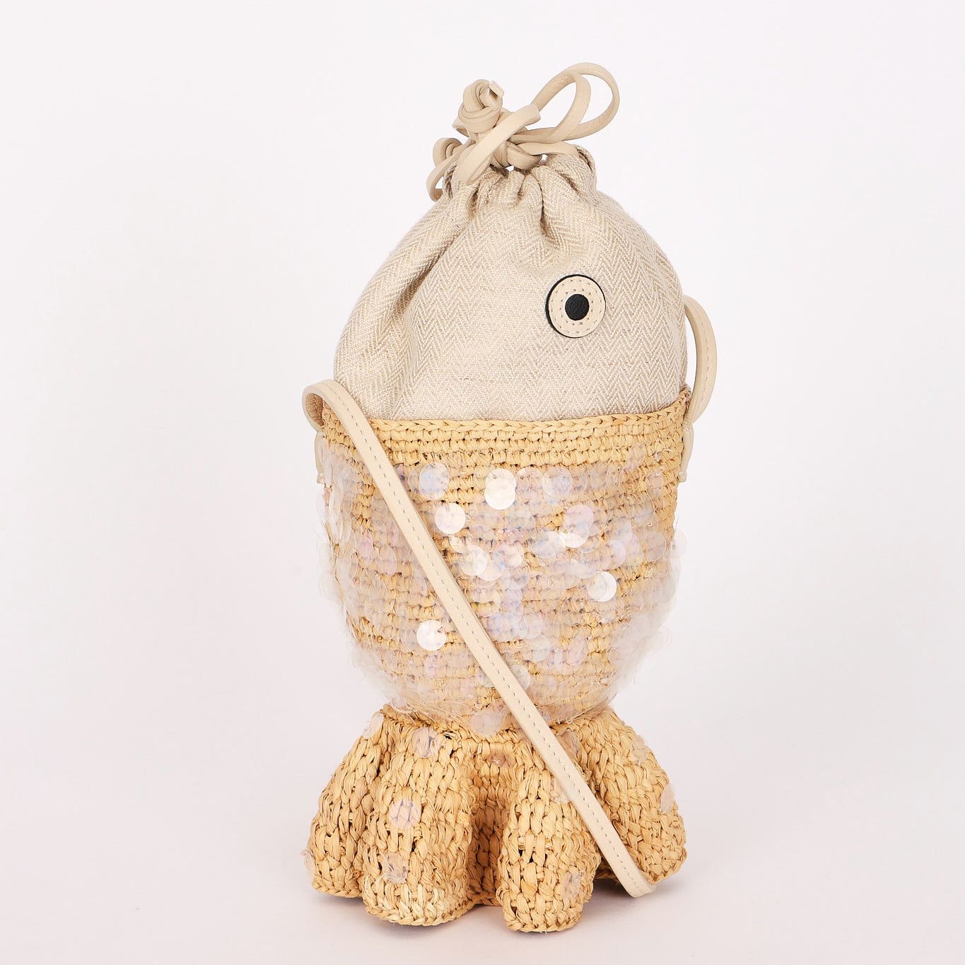 Loewe x Paula's Ibiza Fish Pouch Raffia