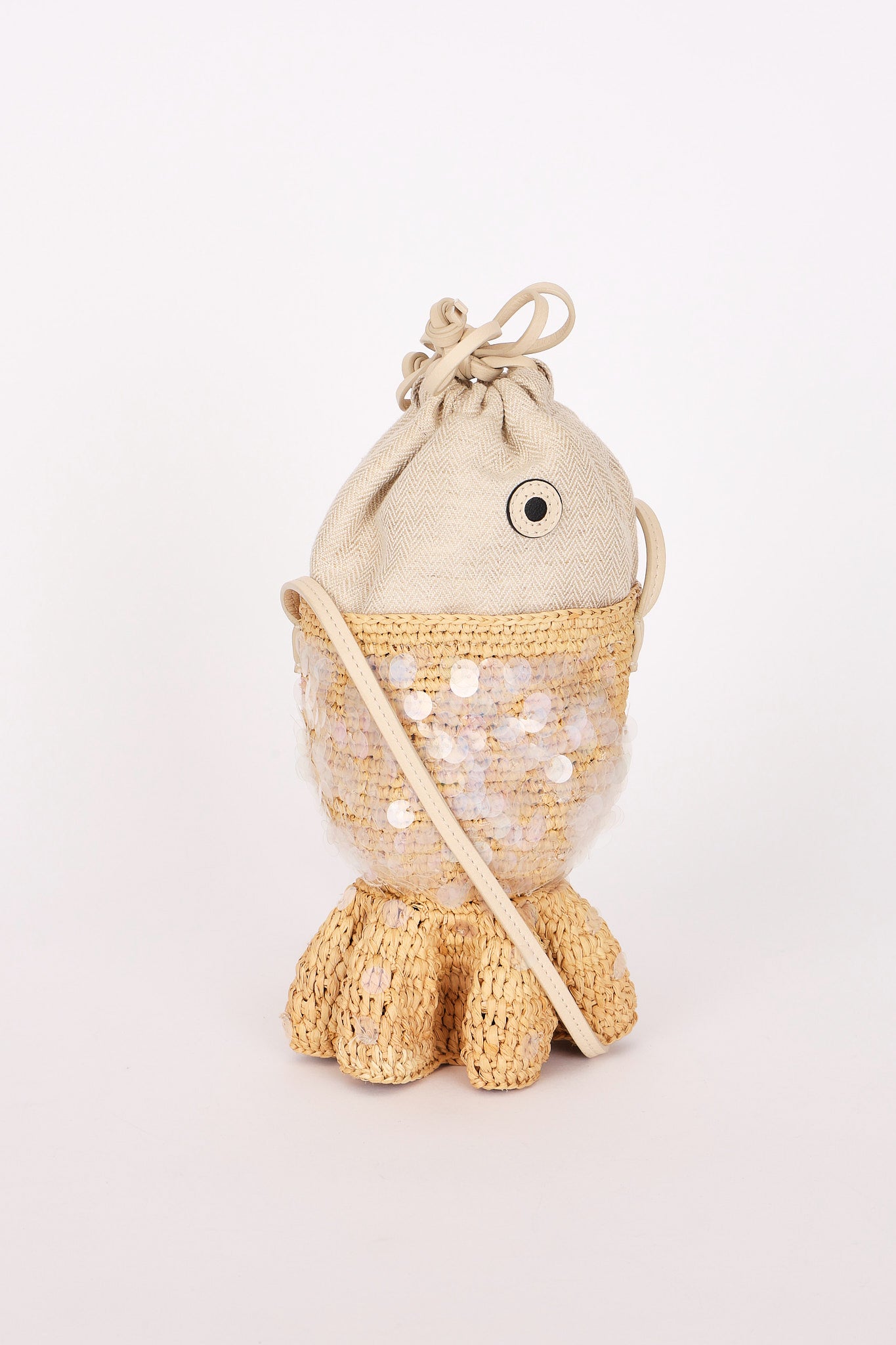 Loewe x Paula's Ibiza Fish Pouch Raffia