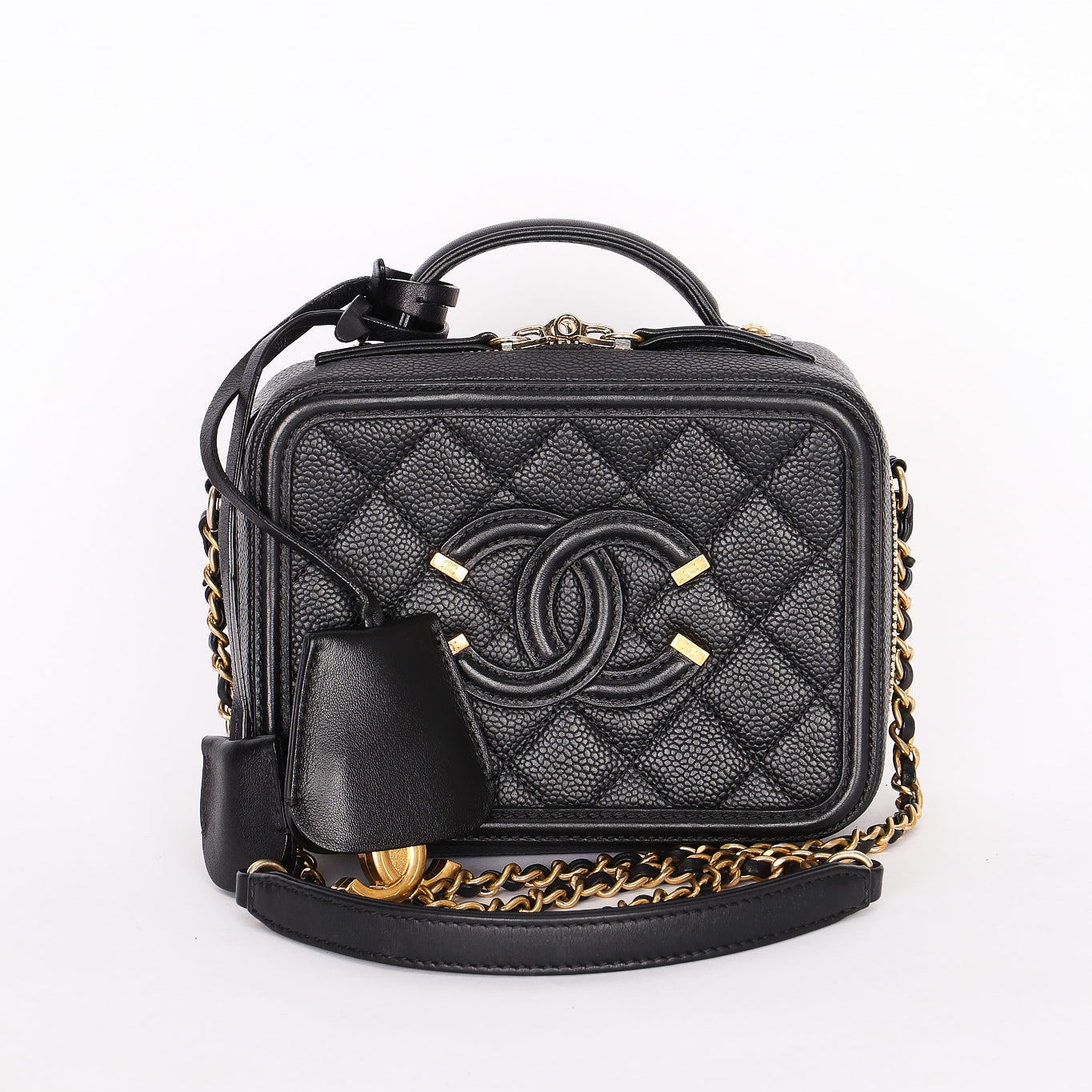 Chanel Caviar Black Filigree Crossbody Bag