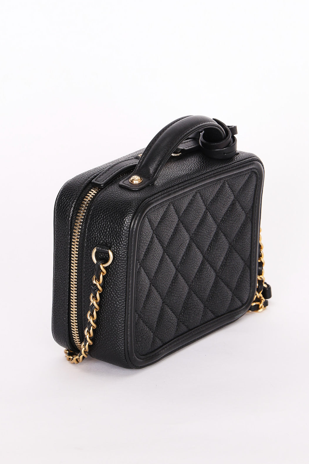 Chanel Caviar Black Filigree Crossbody Bag