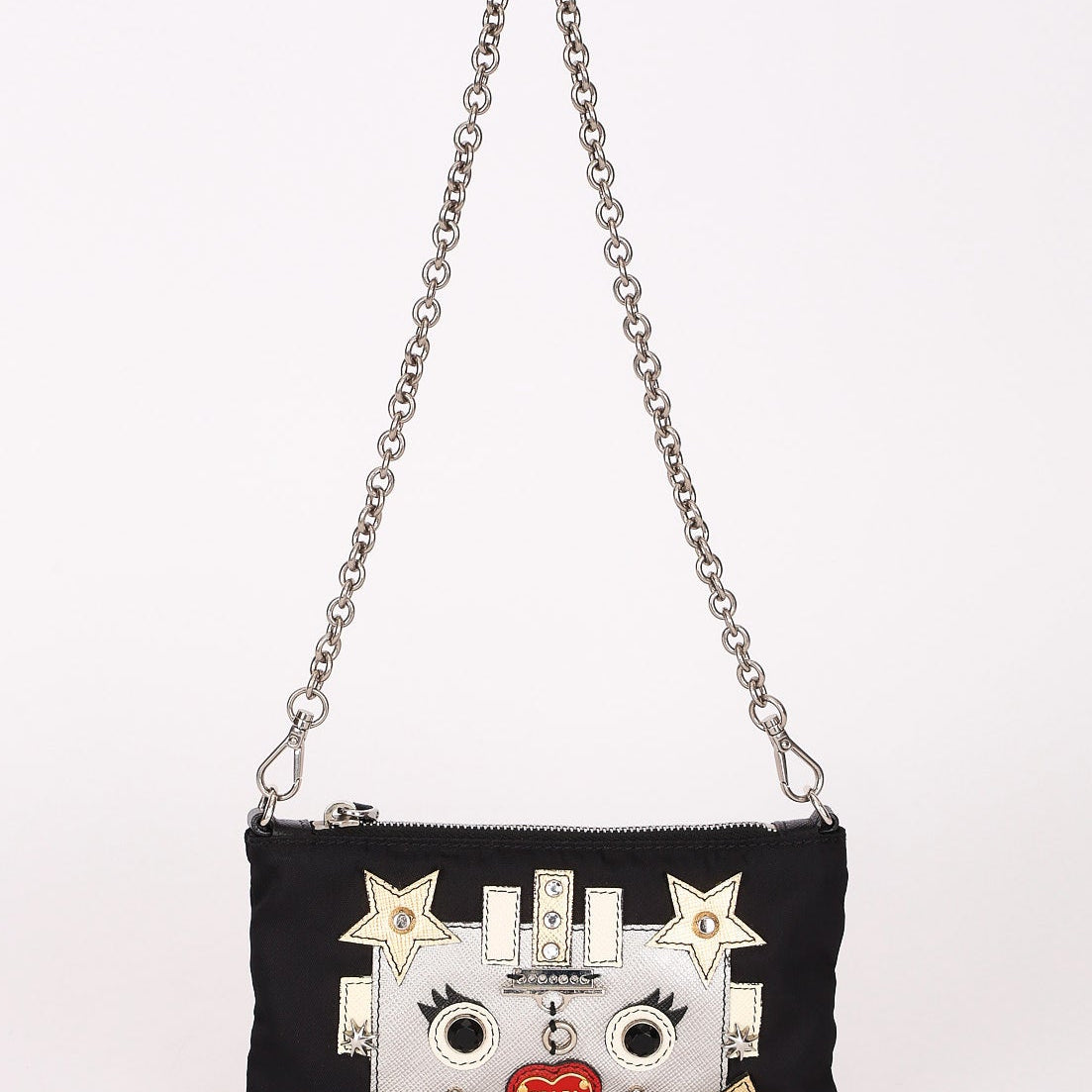 Prada Tessuto Robot Pouch with Chain