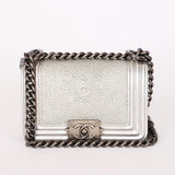 Chanel Galuchat Stingray Mini Boy Bag Silver RHW