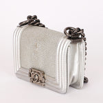 Chanel Galuchat Stingray Mini Boy Bag Silver RHW