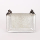 Chanel Galuchat Stingray Mini Boy Bag Silver RHW