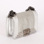 Chanel Galuchat Stingray Mini Boy Bag Silver RHW