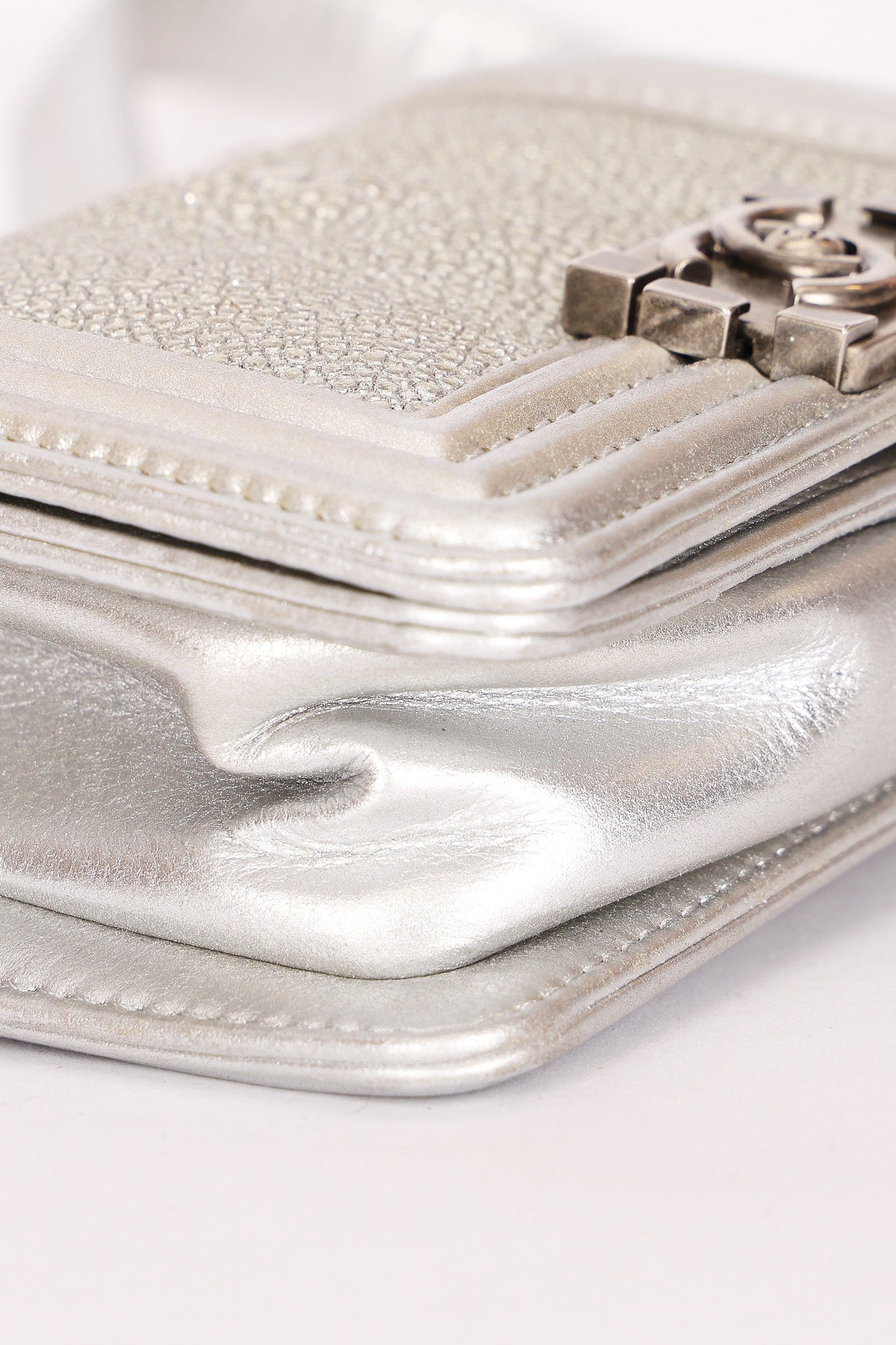 Chanel Galuchat Stingray Mini Boy Bag Silver RHW