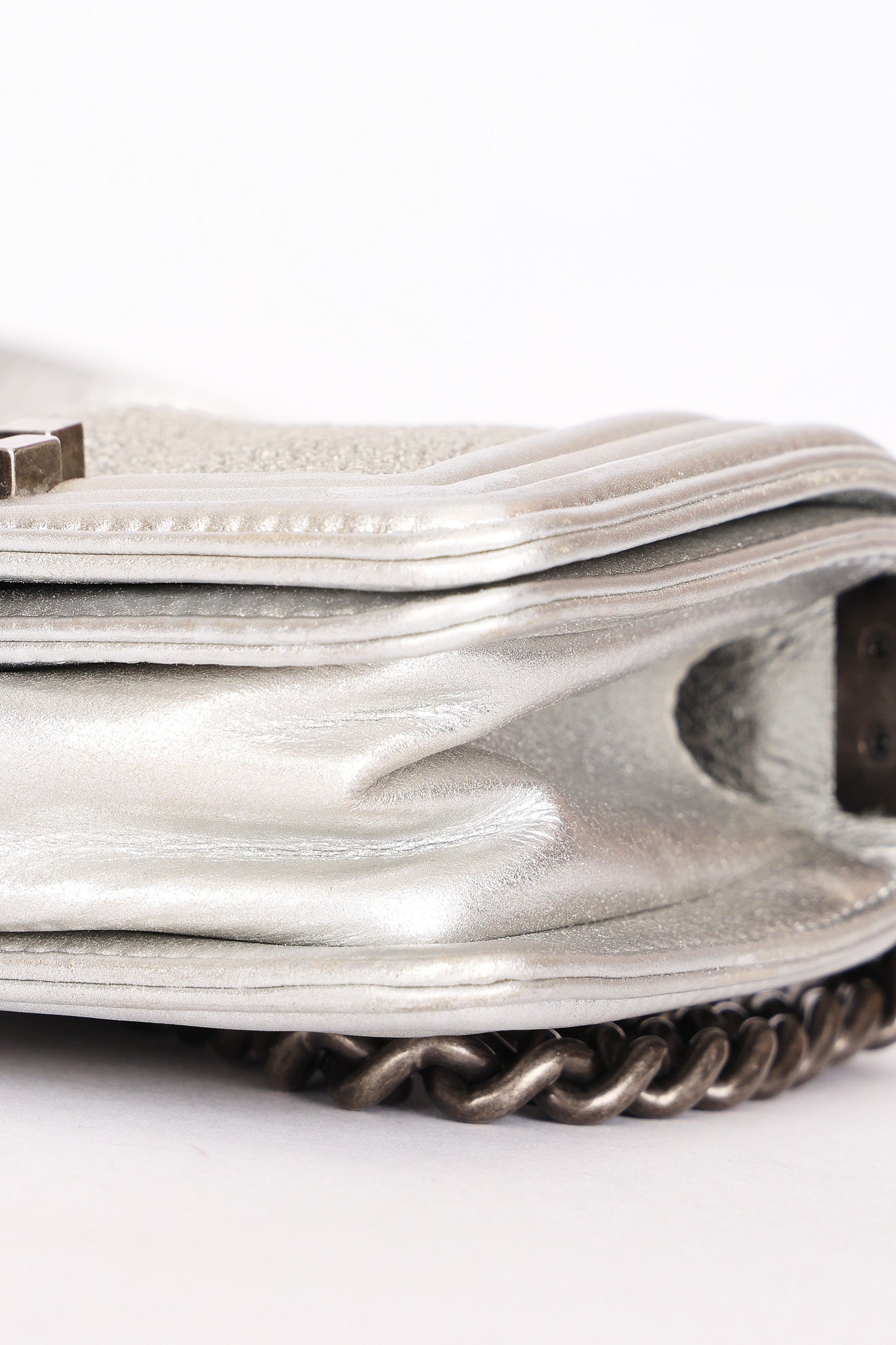 Chanel Galuchat Stingray Mini Boy Bag Silver RHW