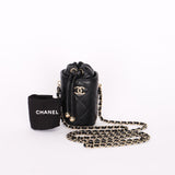Chanel Mini Drawstring Bucket Bag Black Lambskin 2022 CGHW
