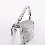 Fendi Zucca Sequin Baguette Bag Silver Metallic