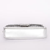 Fendi Zucca Sequin Baguette Bag Silver Metallic