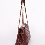 Chanel Front Turnlock Shoulder Bag Bordeaux Calfskin AGHW