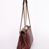 Chanel Front Turnlock Shoulder Bag Bordeaux Calfskin AGHW