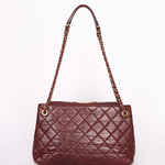 Chanel Front Turnlock Shoulder Bag Bordeaux Calfskin AGHW