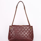 Chanel Front Turnlock Shoulder Bag Bordeaux Calfskin AGHW