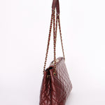 Chanel Front Turnlock Shoulder Bag Bordeaux Calfskin AGHW