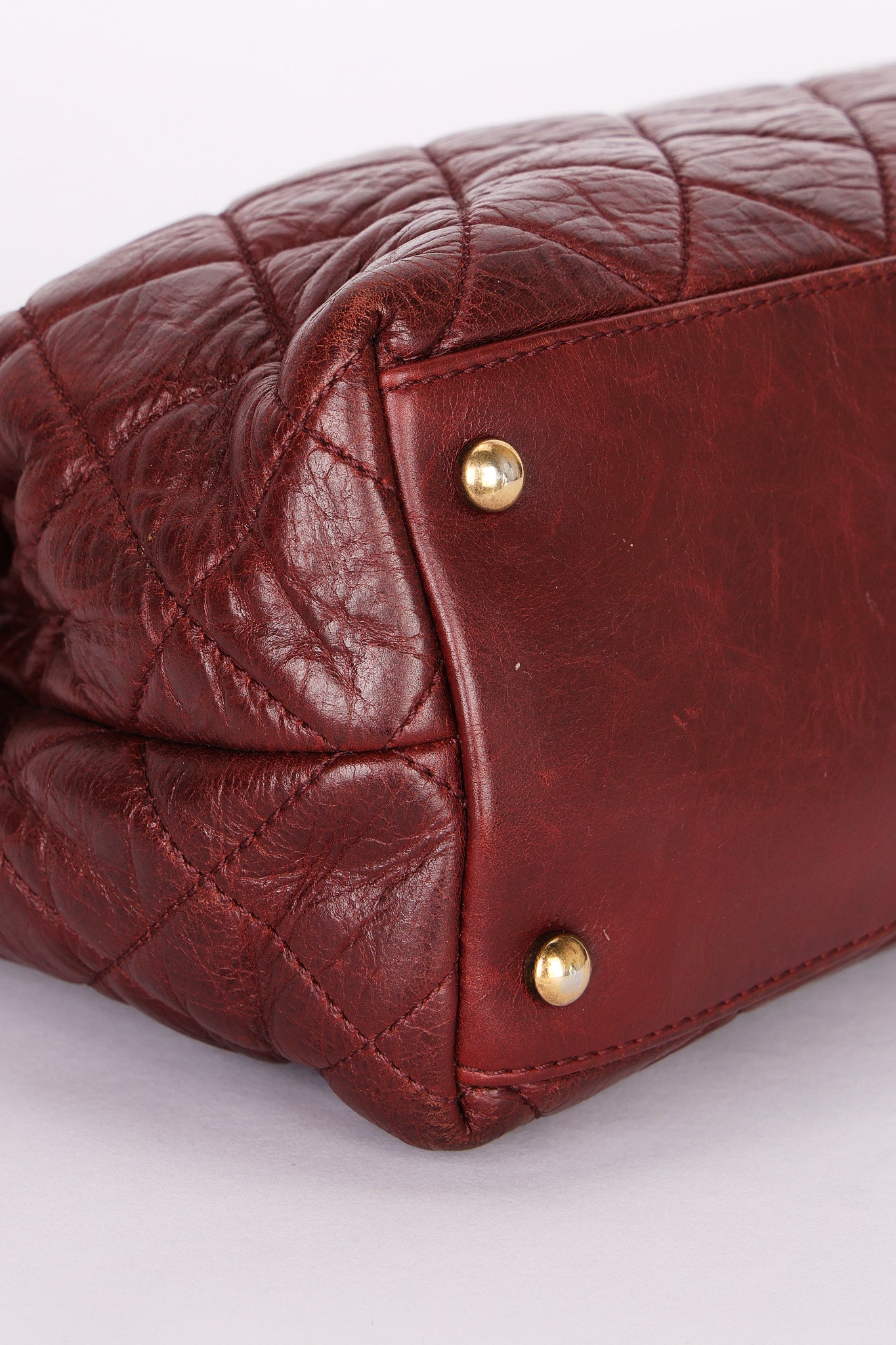 Chanel Front Turnlock Shoulder Bag Bordeaux Calfskin AGHW
