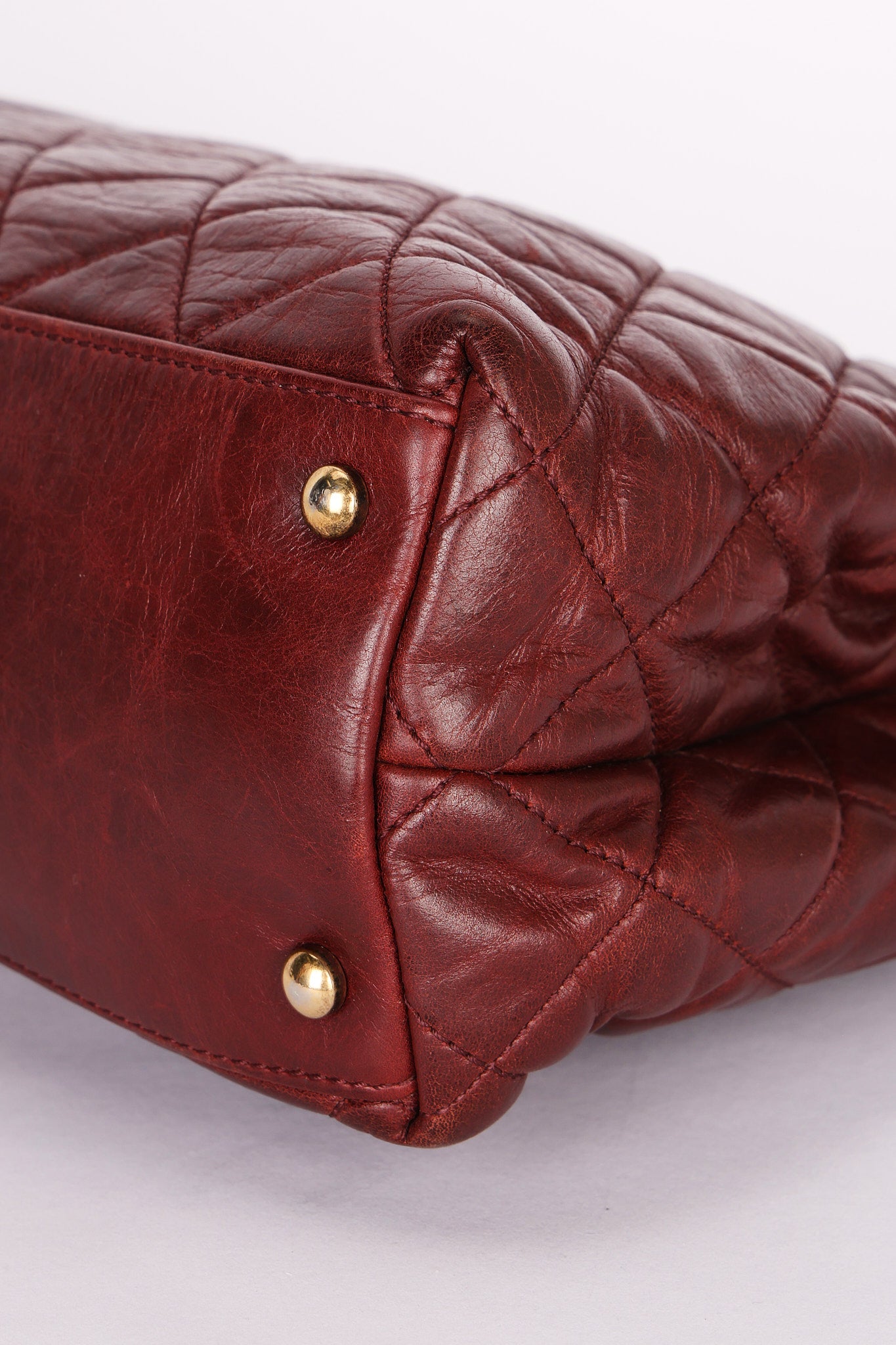 Chanel Front Turnlock Shoulder Bag Bordeaux Calfskin AGHW
