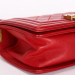 Chanel Small Boy Bag Red Lambskin AGHW