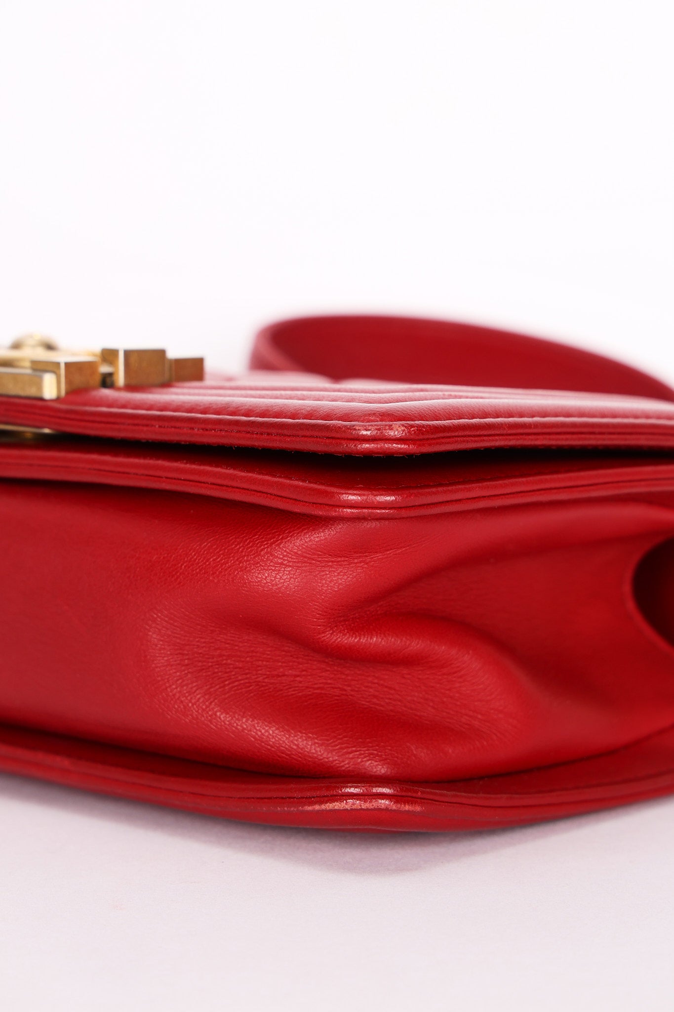 Chanel Small Boy Bag Red Lambskin AGHW