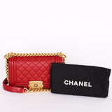 Chanel Lambskin Red Boy Bag