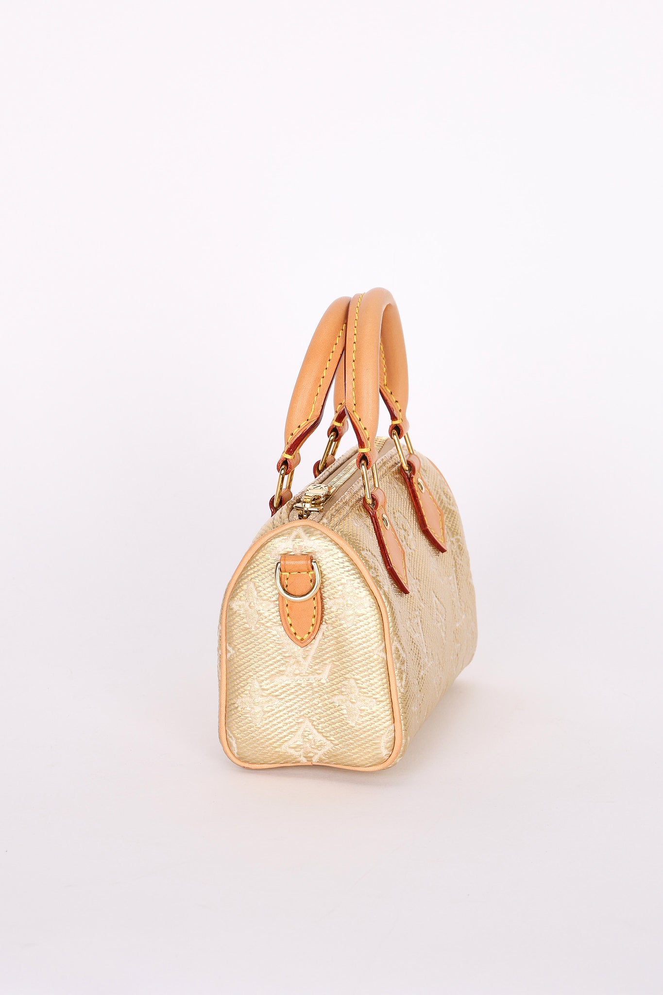 Louis Vuitton Monoglam Speedy Nano Gold