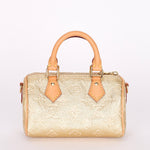 Louis Vuitton Monoglam Speedy Nano Gold