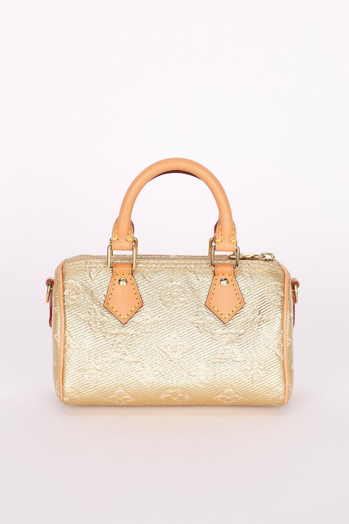 Louis Vuitton Monoglam Speedy Nano Gold