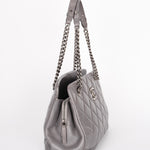 Chanel Shoulder Bag Gray Crinkled Calfskin RHW